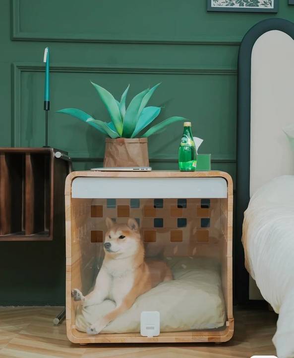 Modern Dog Crate with Pad
